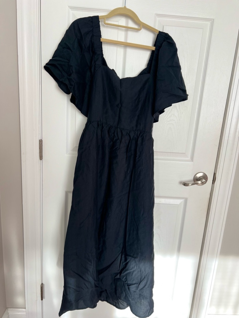 a new day Black Puff-Sleeve Maxi off shoulder Dress